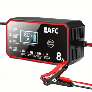 EAFC EU Plug 12V 8A Smart Car Battery Charger with LCD Display