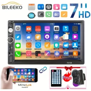 17.78 cm HD Double Din Car Stereo Radio MP5 Player with Steering Wheel